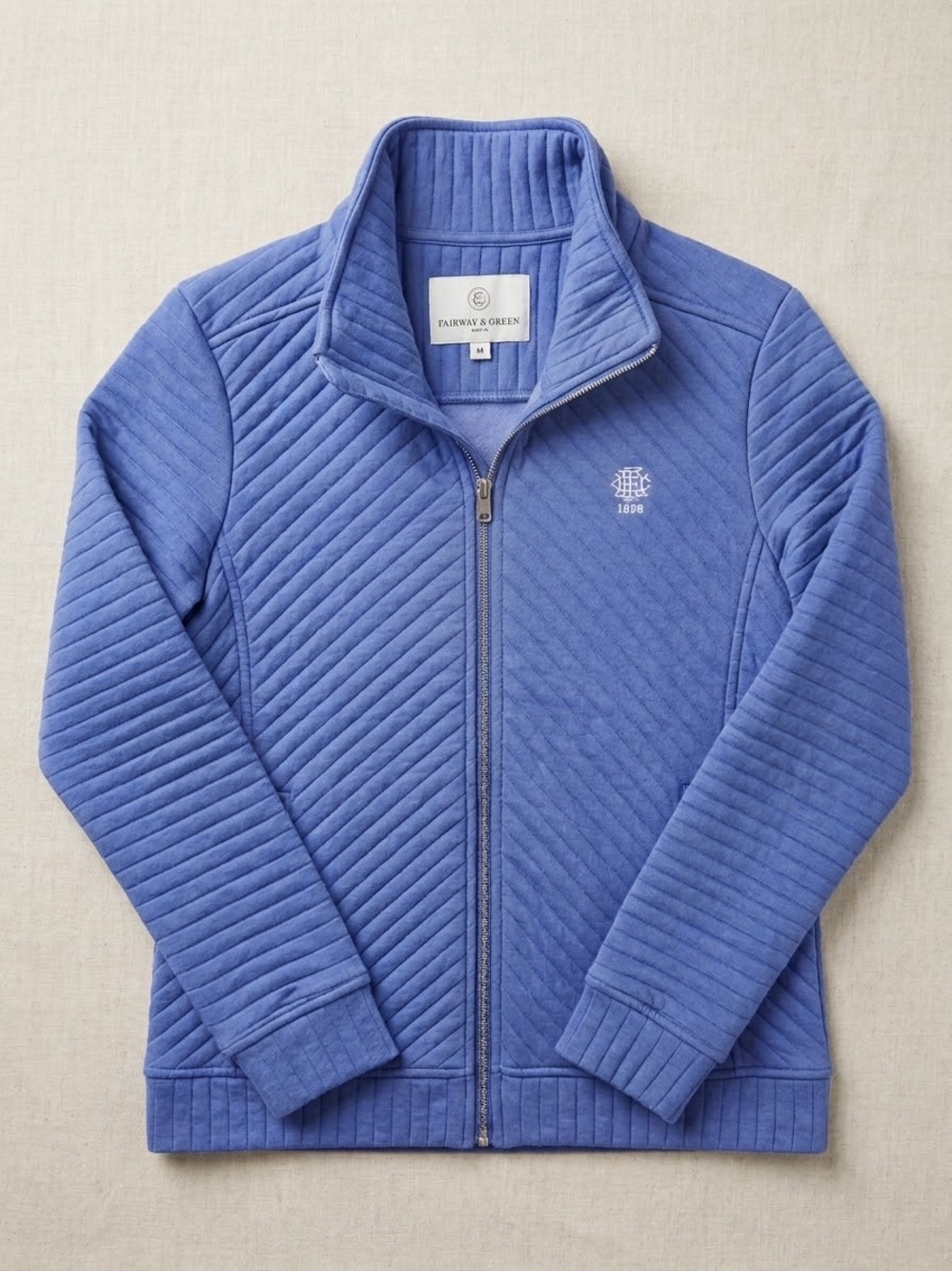 Fairway & Greene Quilted Full-Zip Jacket - Blue